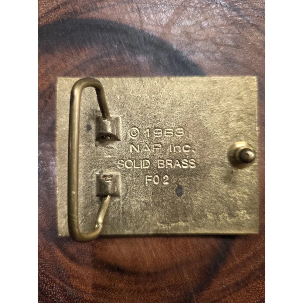Boy Scouts Of America Solid Brass Uniform Belt Buckle On White Enamel Vintage